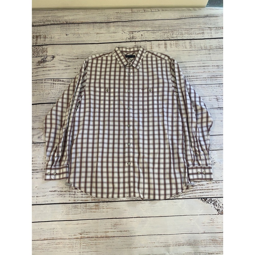 Banana‎ Republic Dress Shirt Men's XL 17-17.5 Red Plaid Long Sleeve Classic - Picture 1 of 9